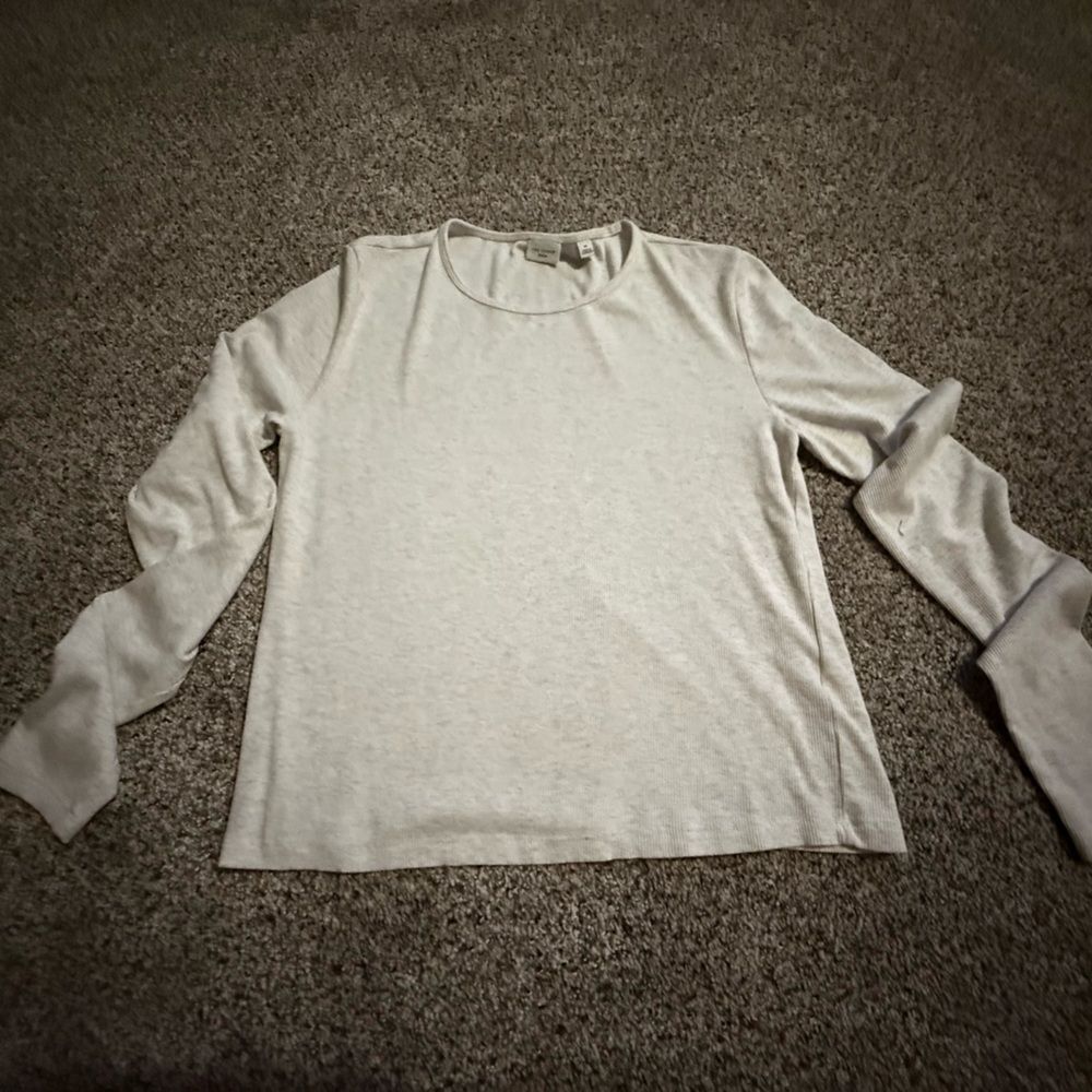 Aritzia THE GROUP RIBBED CREW LONGSLEEVE, size Medium gray